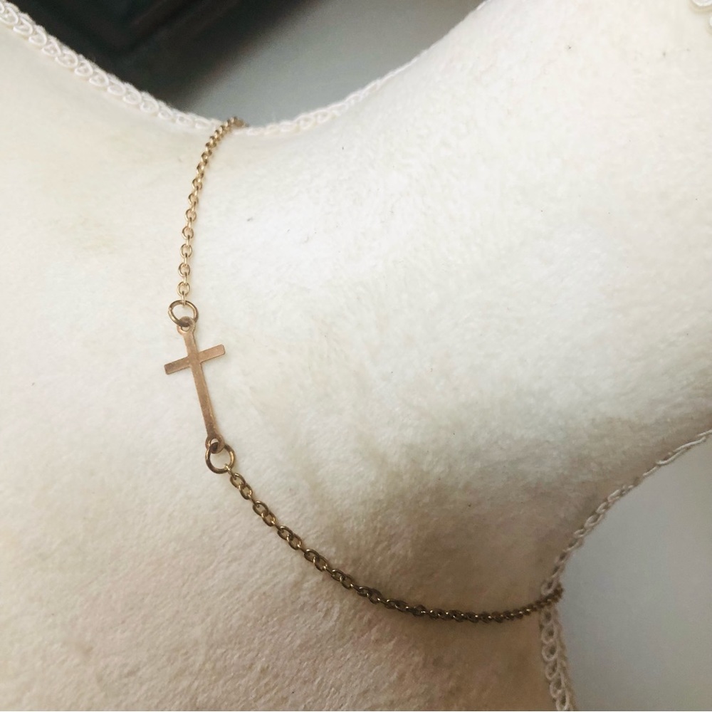 Gold plated cross chain necklace